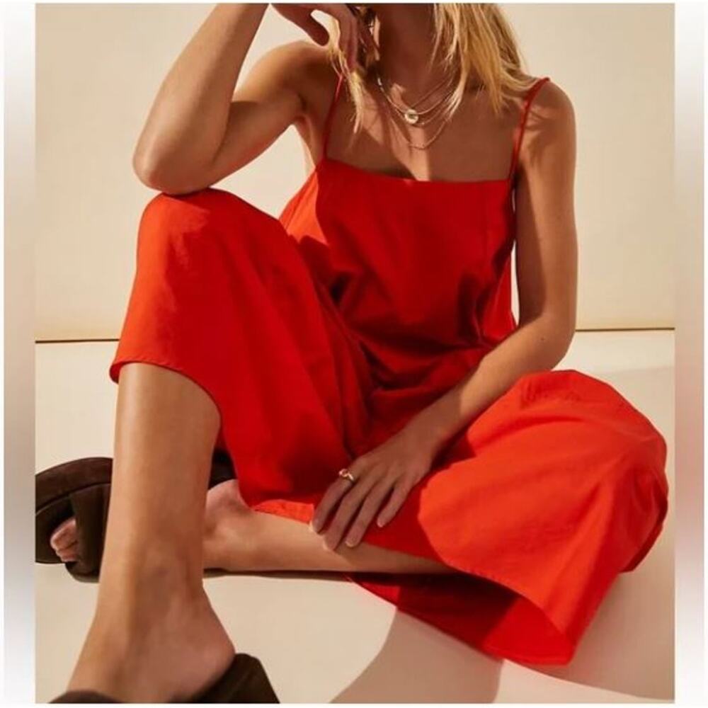 Free People Bright Orange Spaghetti-Strap Mini Dress - Picture 10 of 10